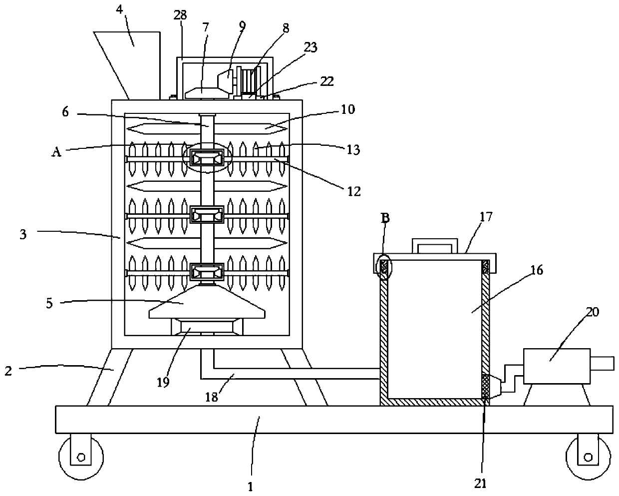 Efficient cotton crusher used for producing cellulose acetate butyrate