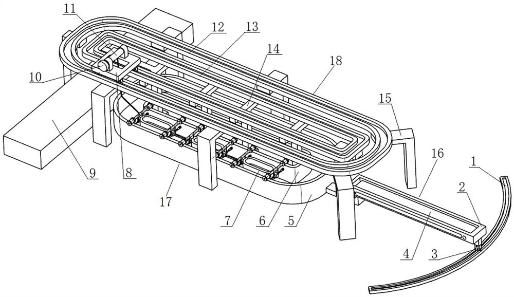 Efficient cleaning type sand mold transfer device