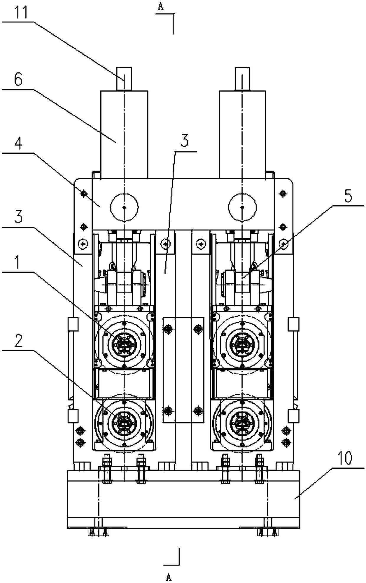 Memorial archway type tension leveler and small billet continuous casting machine applying same for reduction