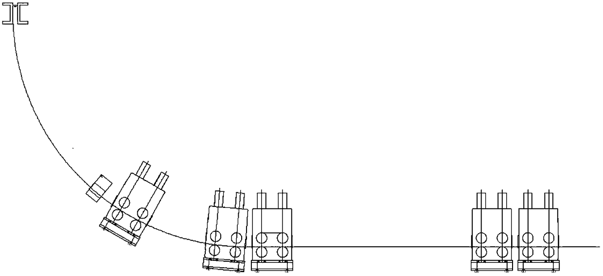 Memorial archway type tension leveler and small billet continuous casting machine applying same for reduction