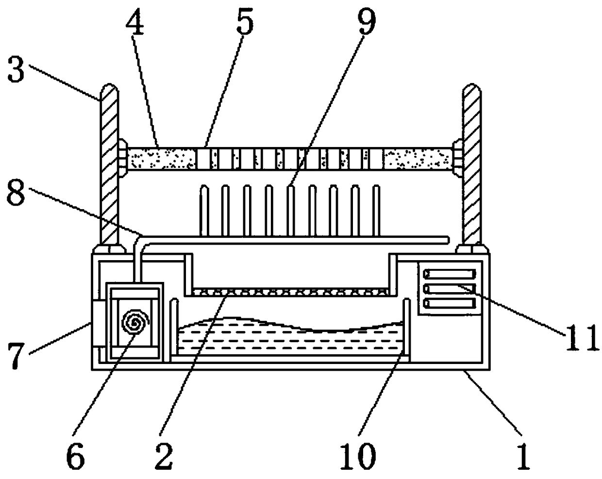 Test tube placing rack for biological laboratory