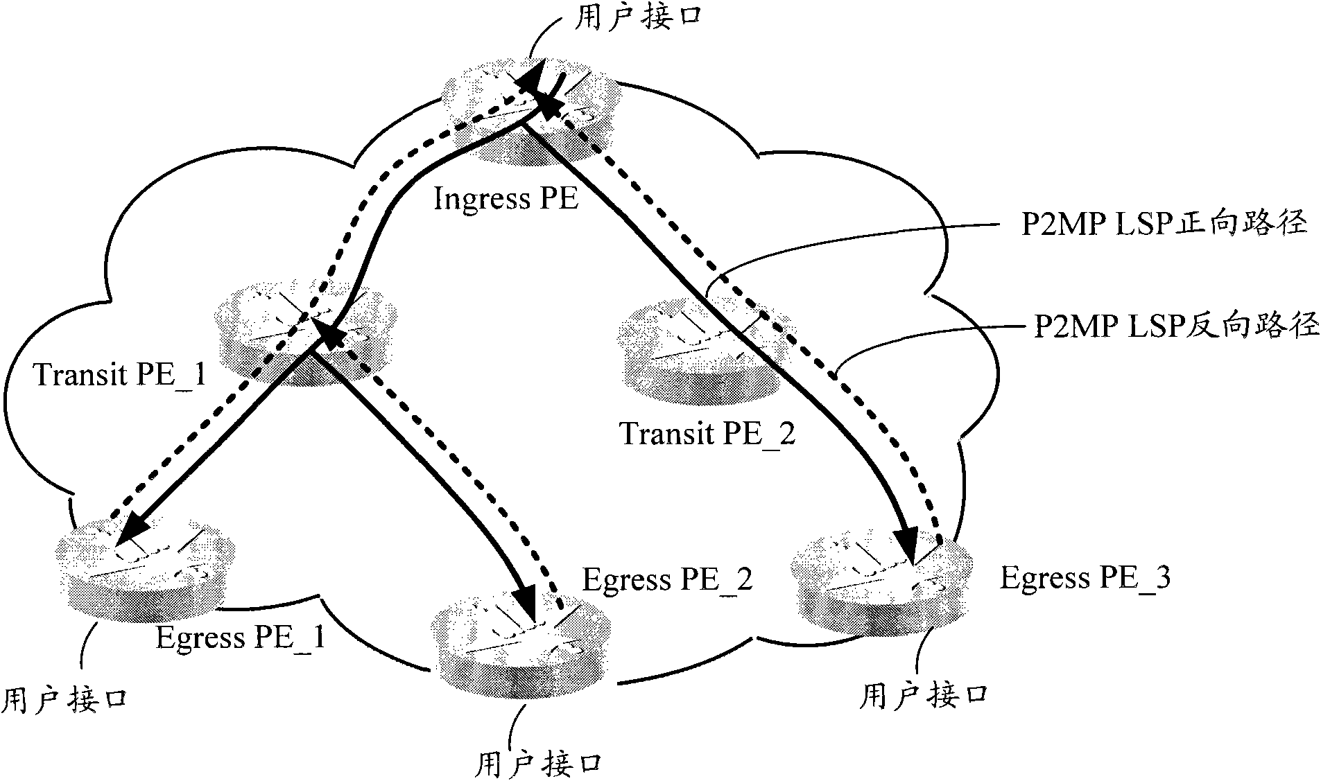 Method and system for bidirectionally transmitting message in MPLS (Multi-Protocol Label Switching) network