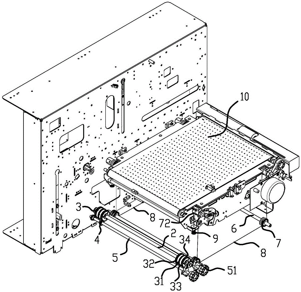 Steel wire rope regulating device used for output plate in printer