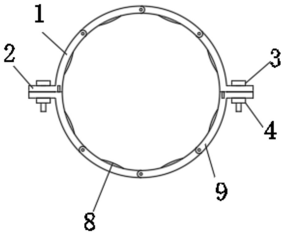 Cylindrical formwork fixing device and fixing method