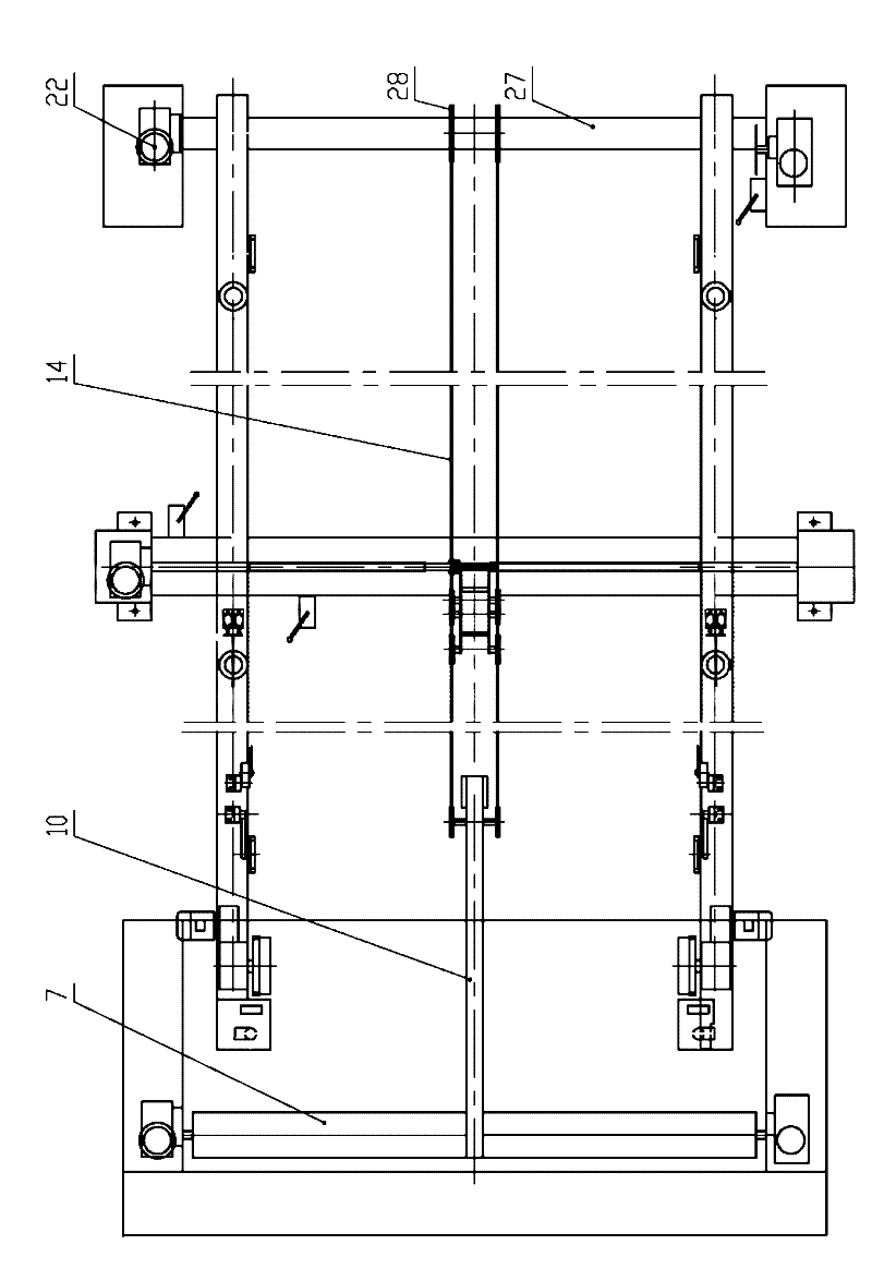 Vertical guide rail automatic cloth conveying device for transfer printing machine