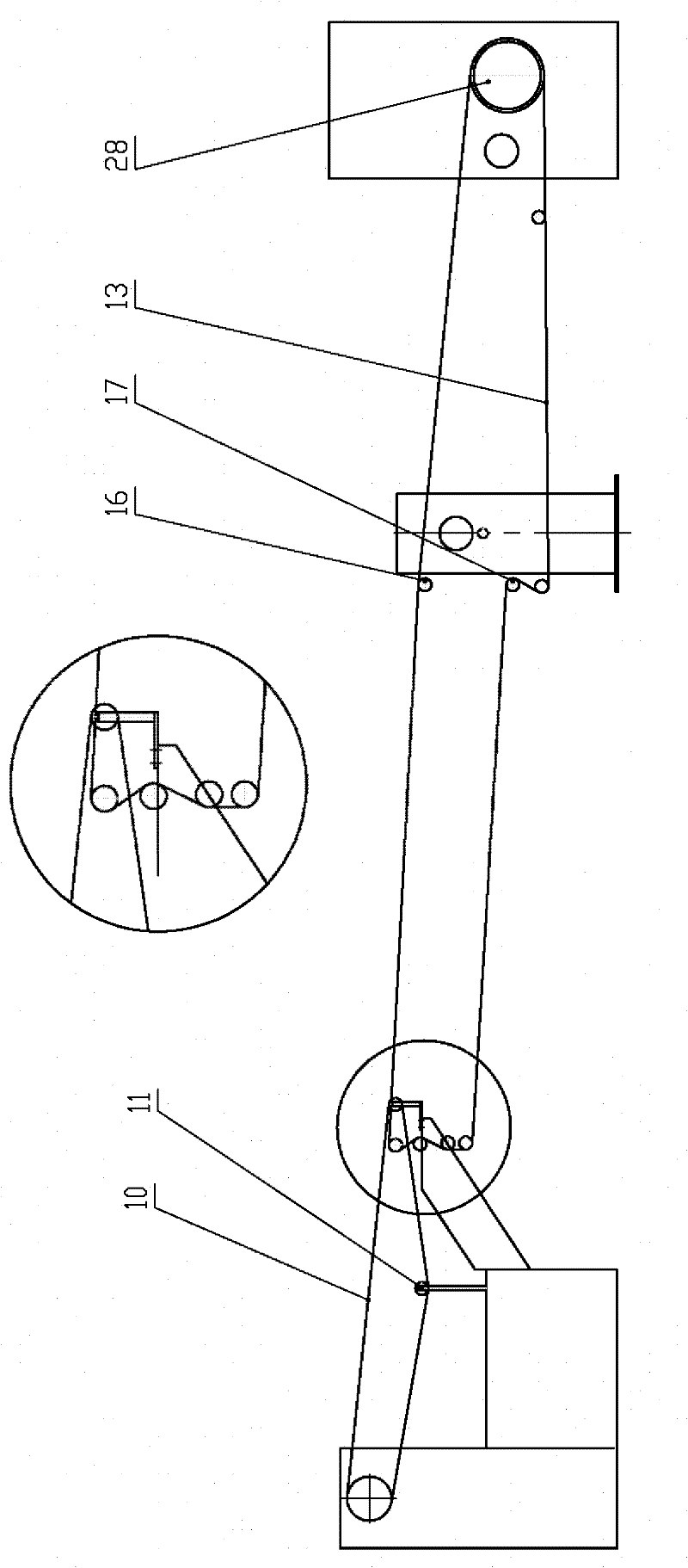 Vertical guide rail automatic cloth conveying device for transfer printing machine