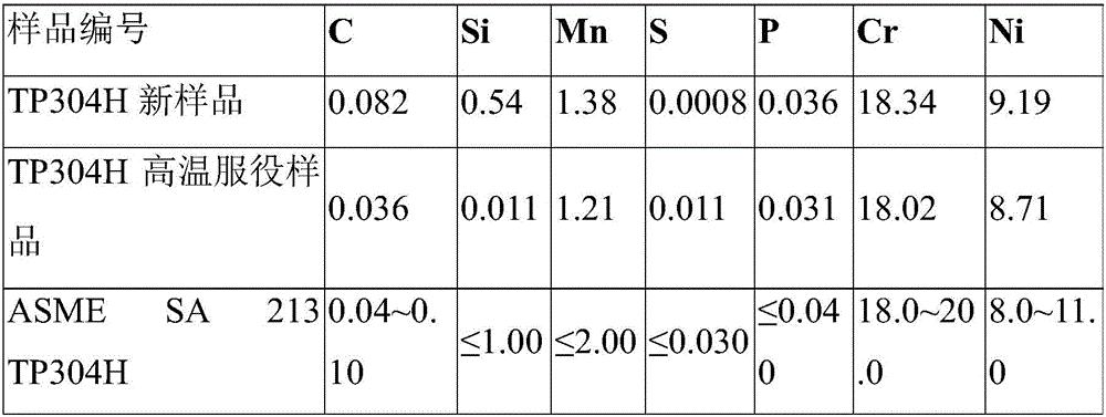 Magnetization intensity based TP304H boiler pipe material damage degree detection method