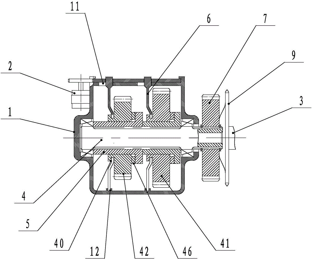 Bicycle intermediate shaft gearbox with line control and electric control double gear shifting manners