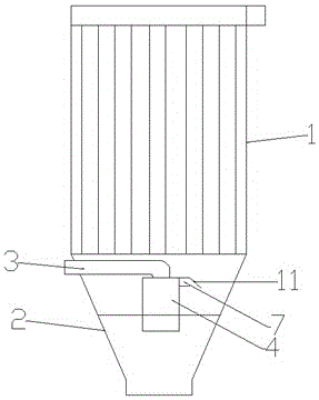 Efficient de-dusting gas box type bag dust collector