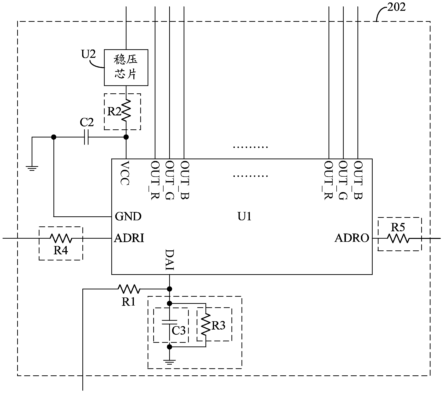 Landscape decorative lamp system and address coding and display control method thereof