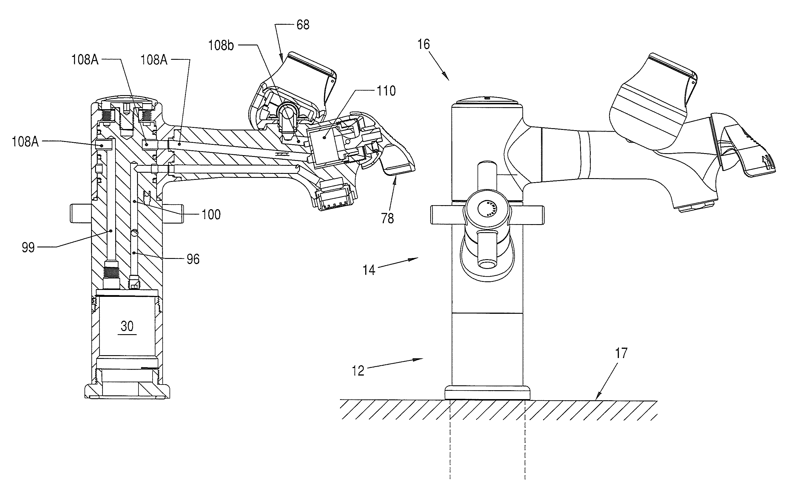 Integral eyewash and faucet