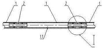 Assembly type chemical spraying tube of plantation protection chemical spraying machine