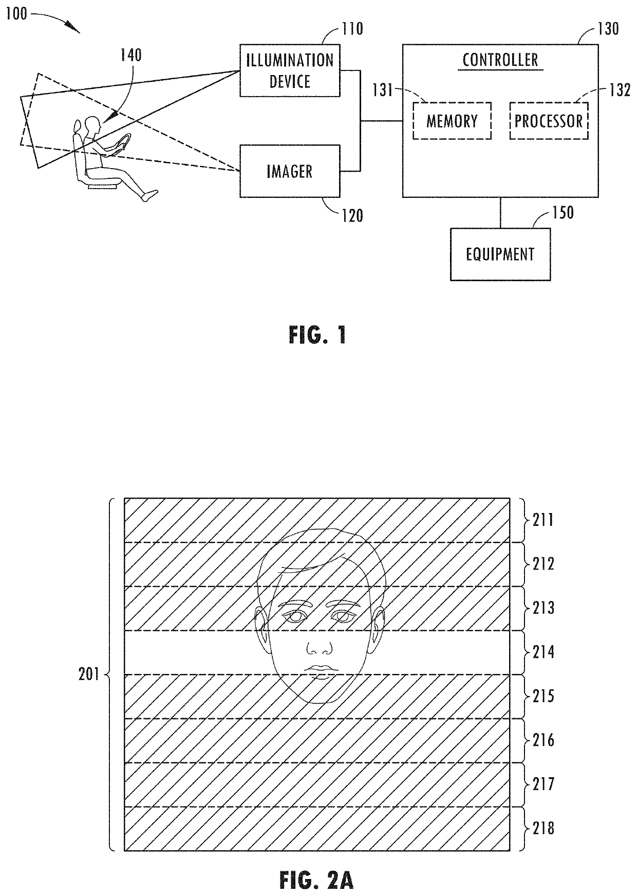 Selective illumination rolling shutter imaging system