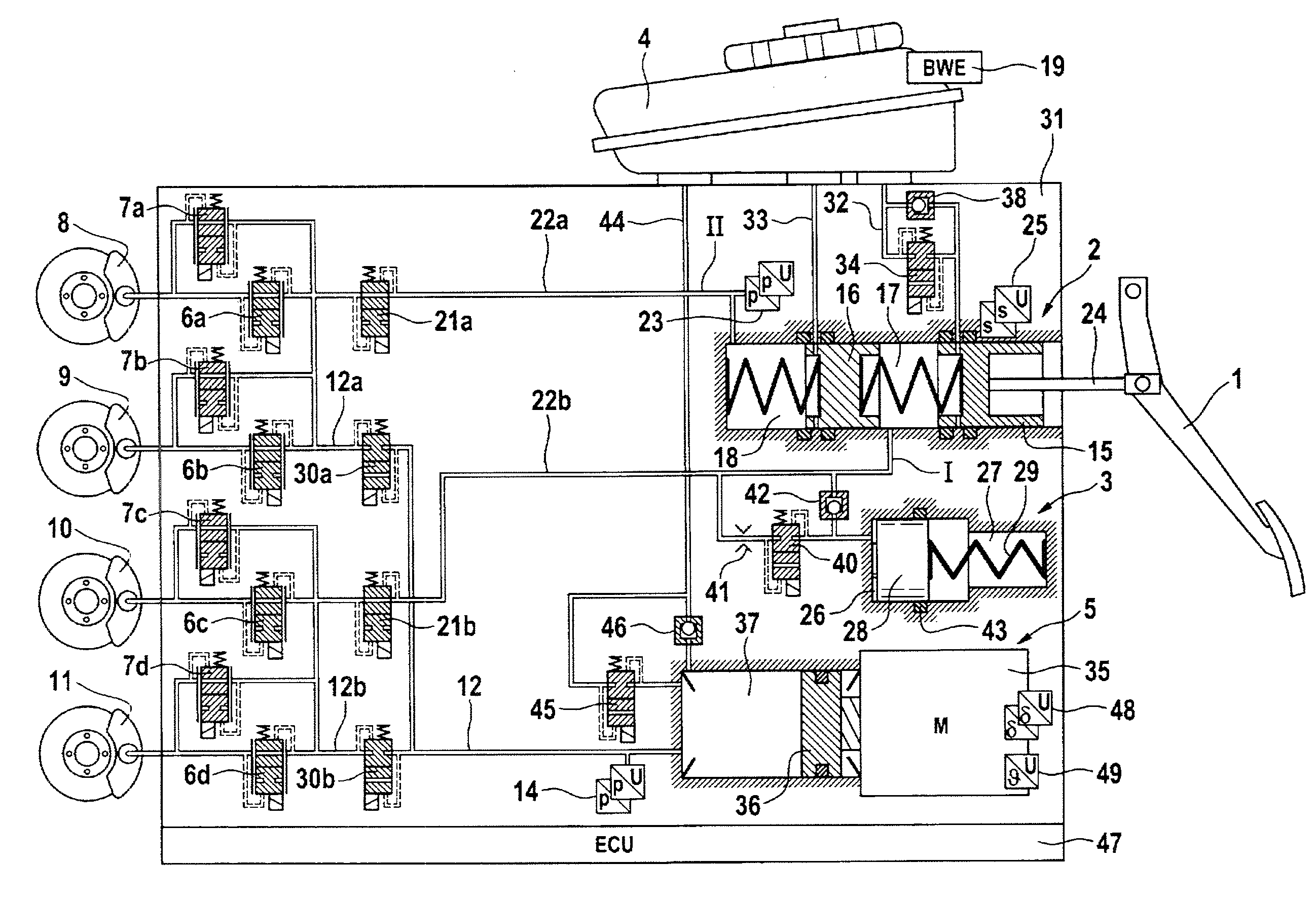 Method for operating a brake system and a brake system