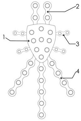 Tibial tubercle bone fracture plate and use method thereof