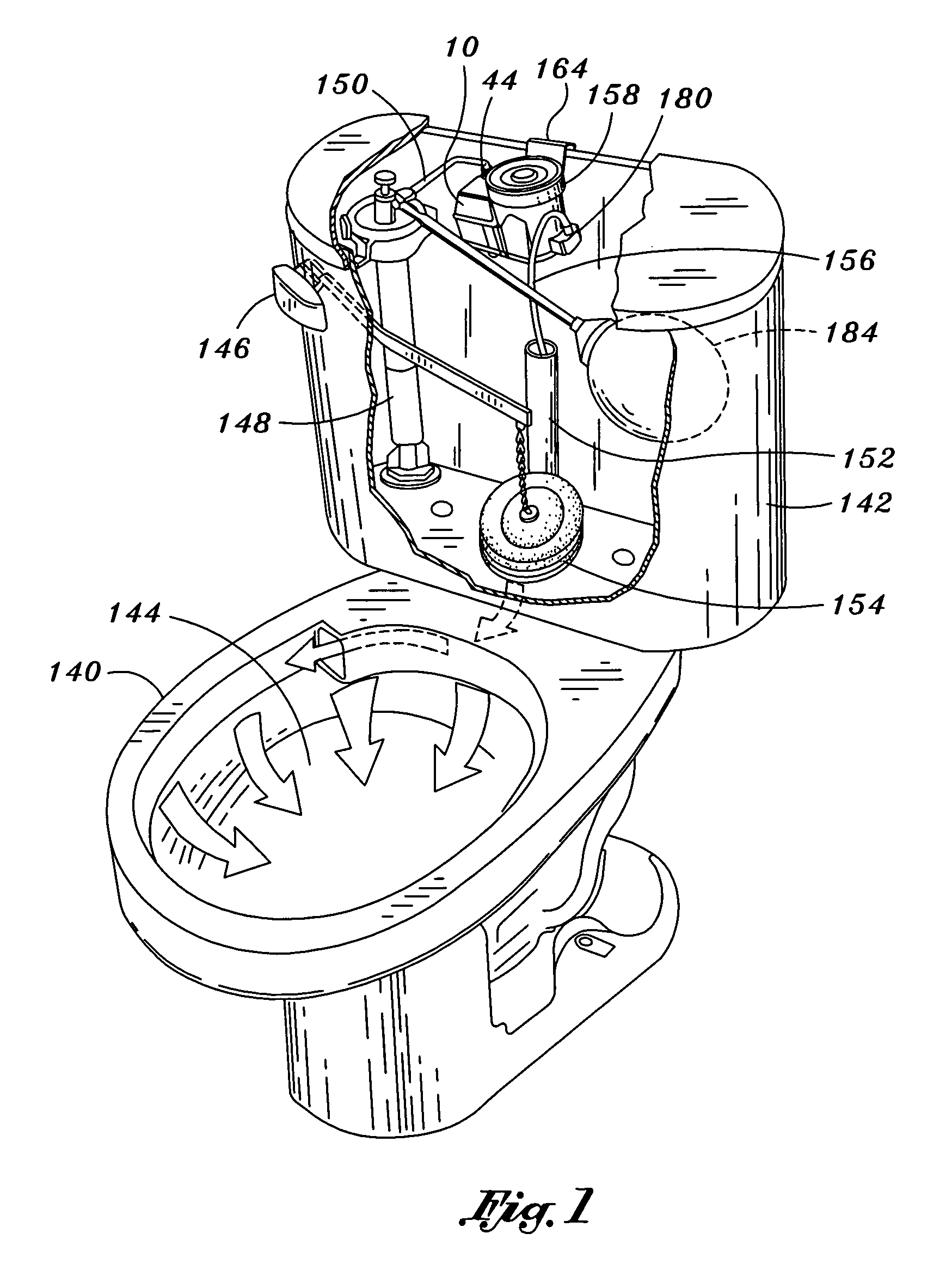 Automatic cleaning assembly for a toilet bowl