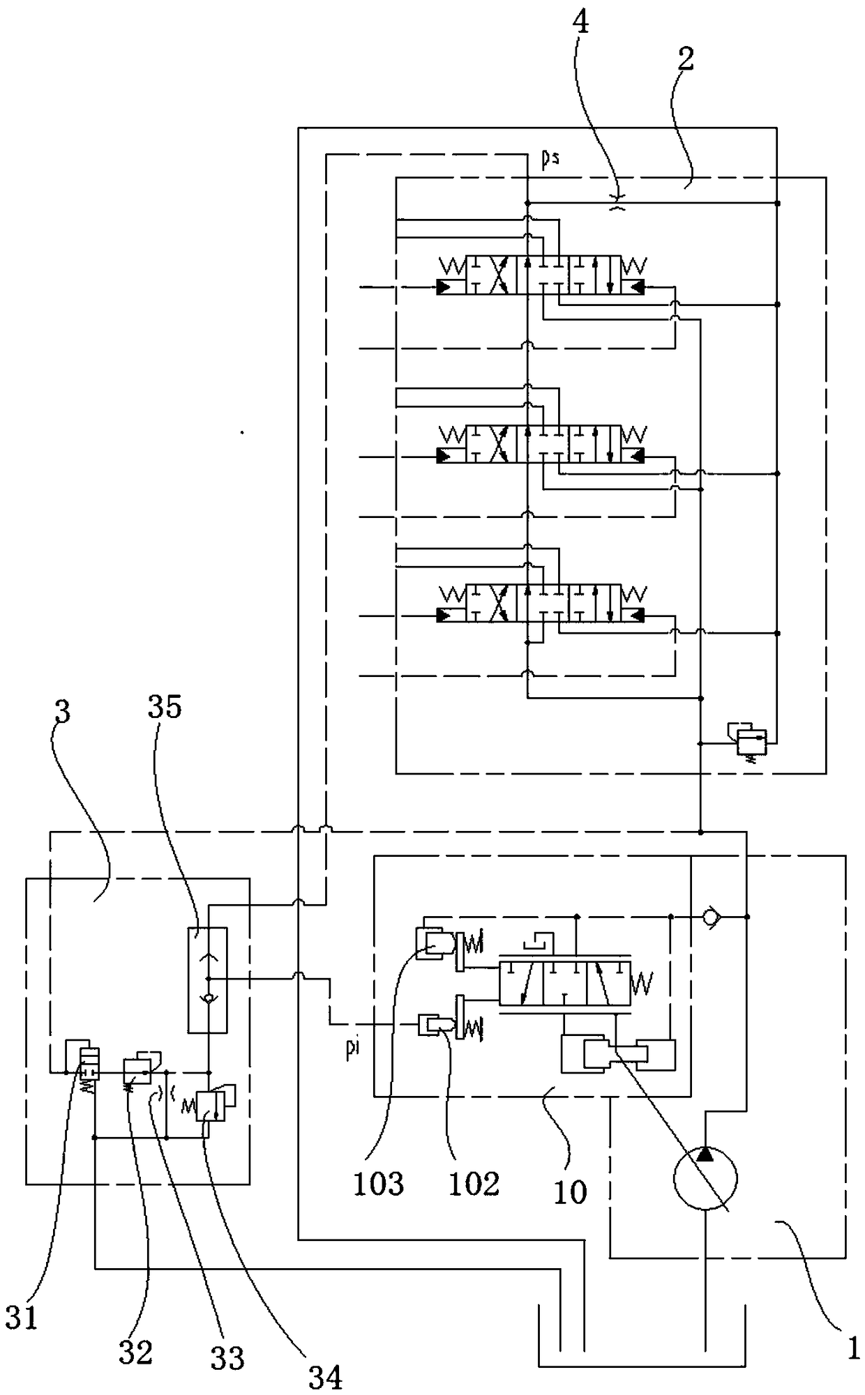 Negative flow hydraulic control oil circuit and hydraulic system and excavator