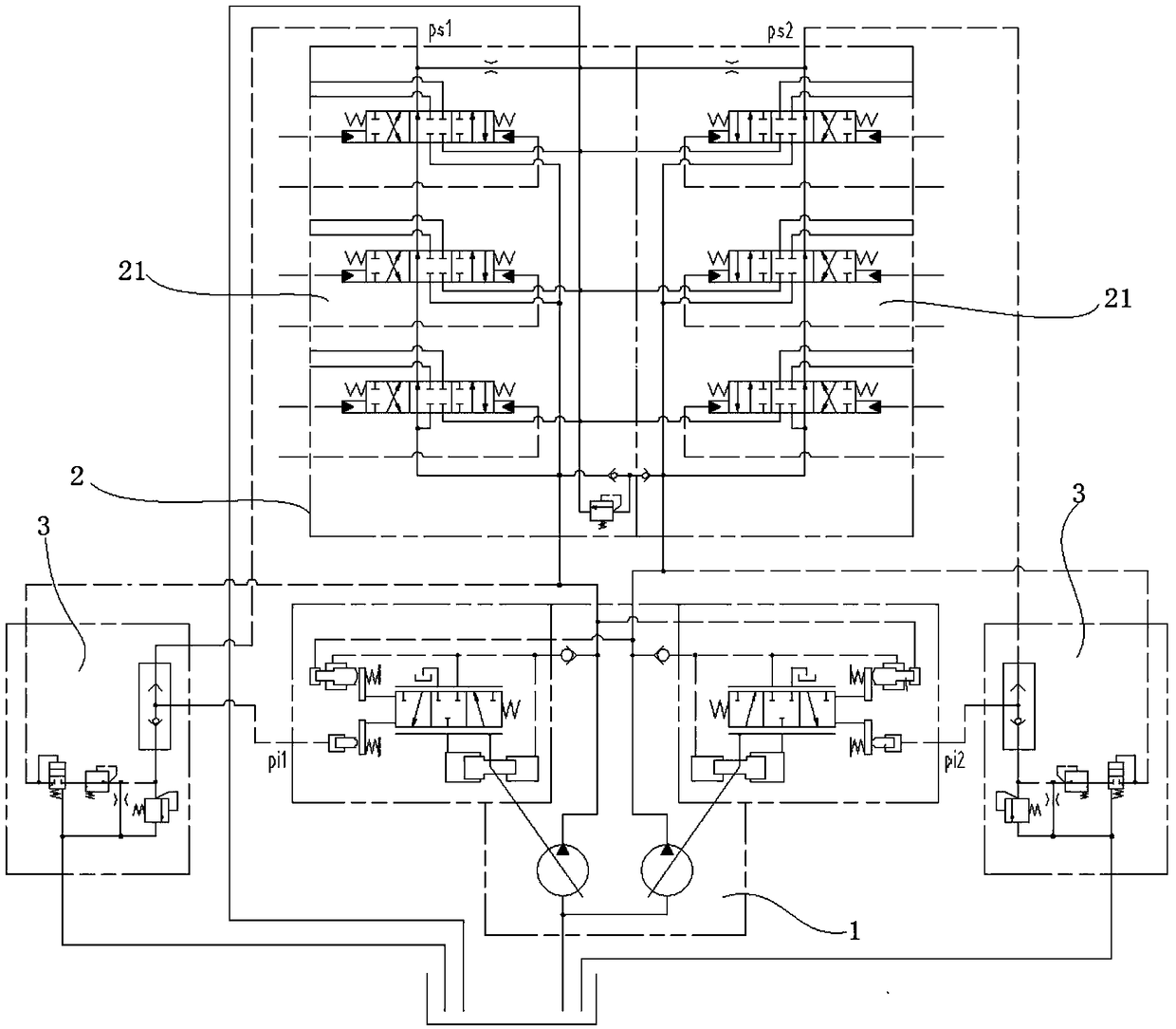 Negative flow hydraulic control oil circuit and hydraulic system and excavator