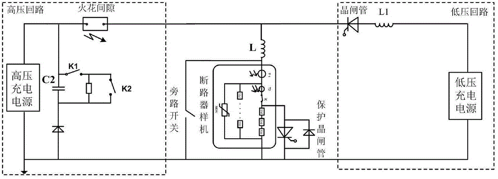 Breaking test device and test method for high-voltage direct current breaker