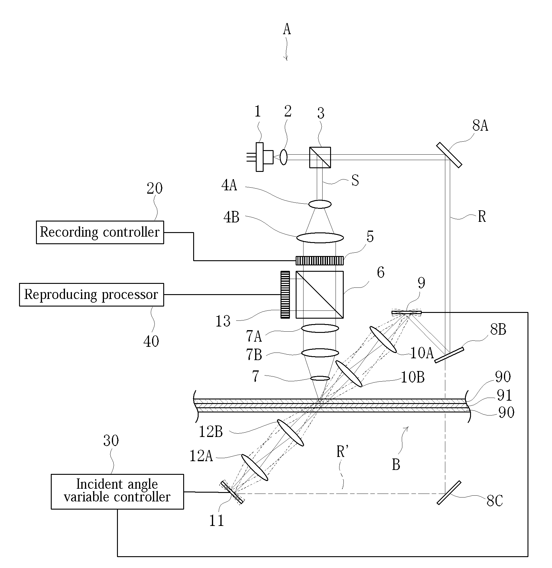 Hologram recording/reproducing device, hologram recording/reproducing method, and hologram recording medium