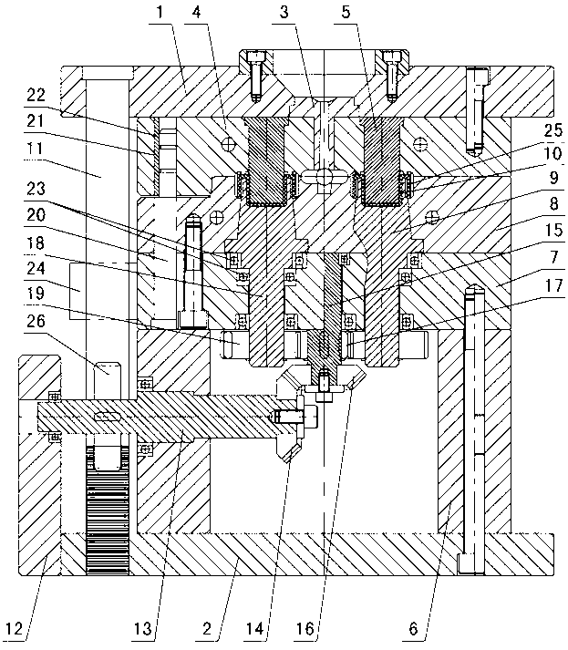 Injection-molding mould rotary-type-core de-molding mechanism