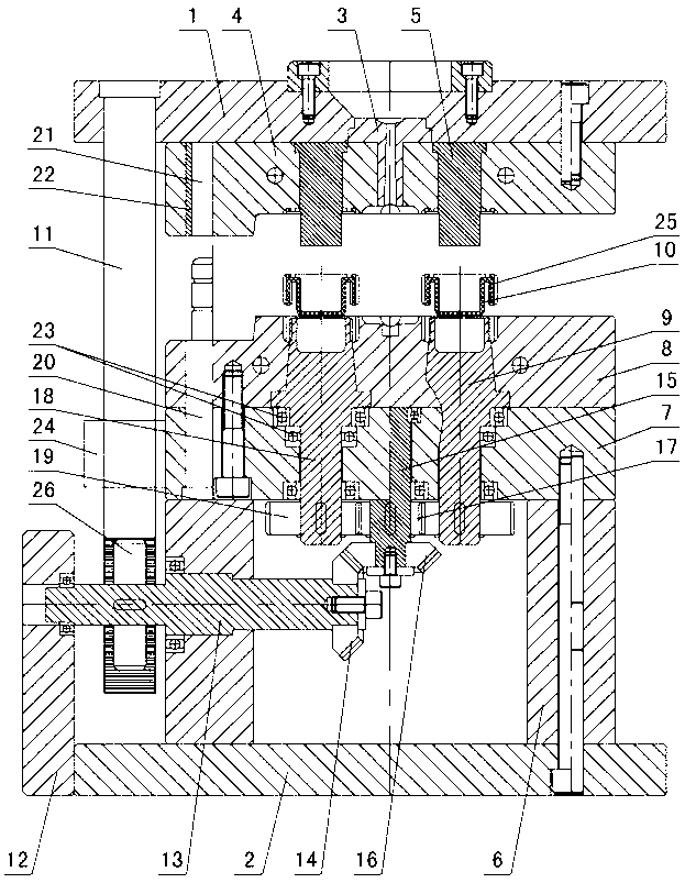 Injection-molding mould rotary-type-core de-molding mechanism