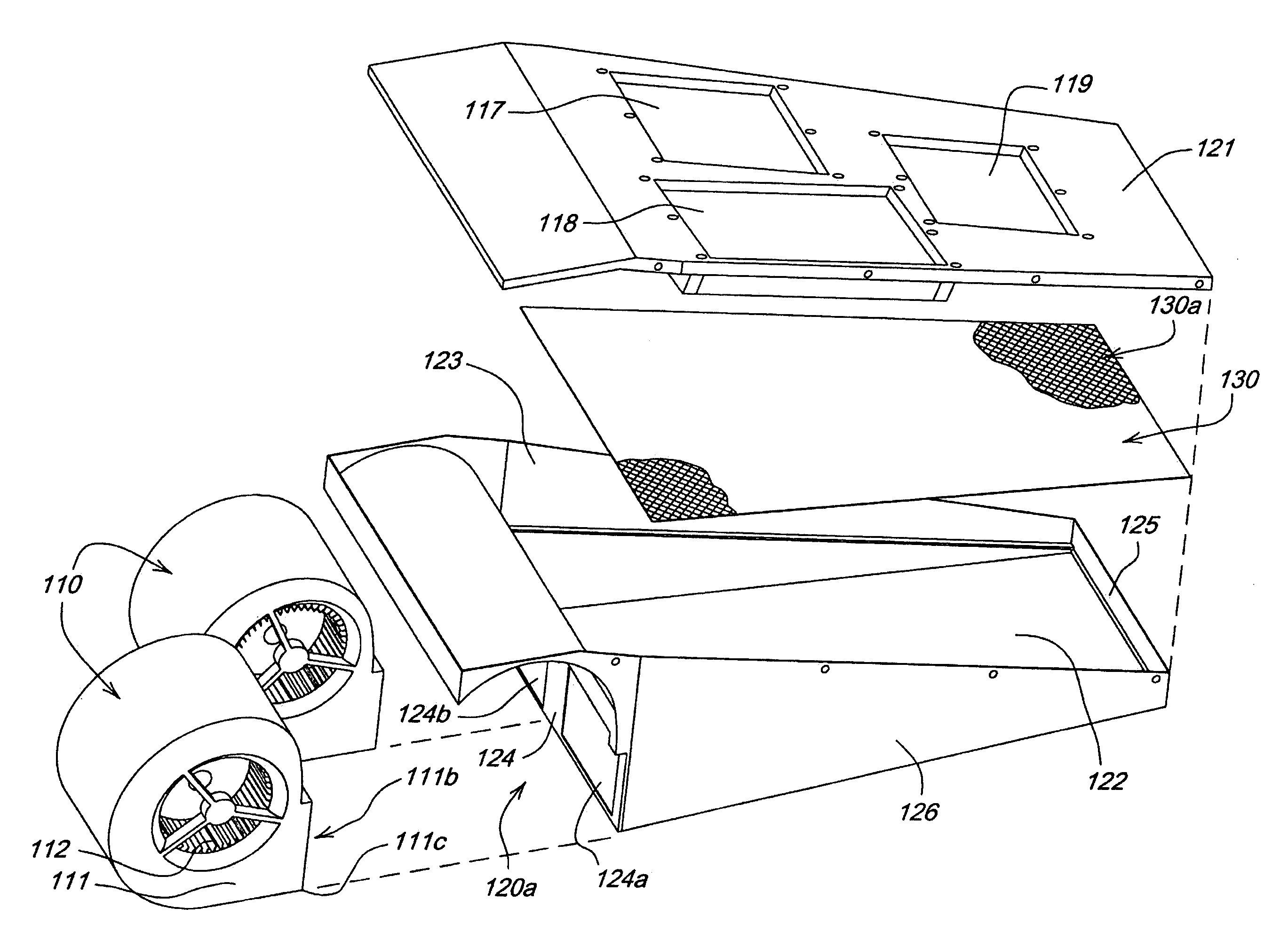 Cooling system with active debris separation