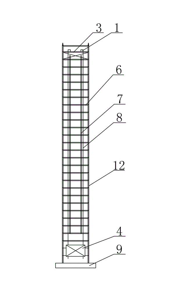 Automatic sandblasting and derusting device between wing walls