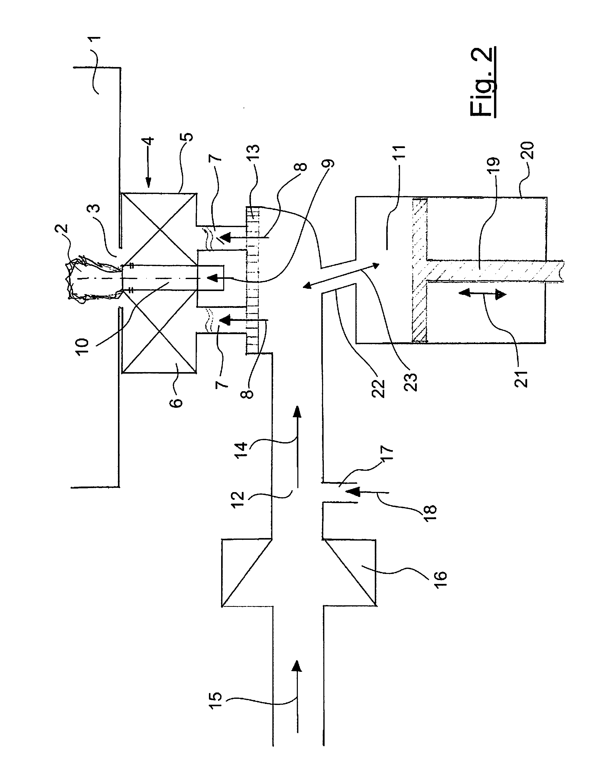 Method and device for setting the oscillation amplitudes of oscillating firing systems for treatment or synthesis of material