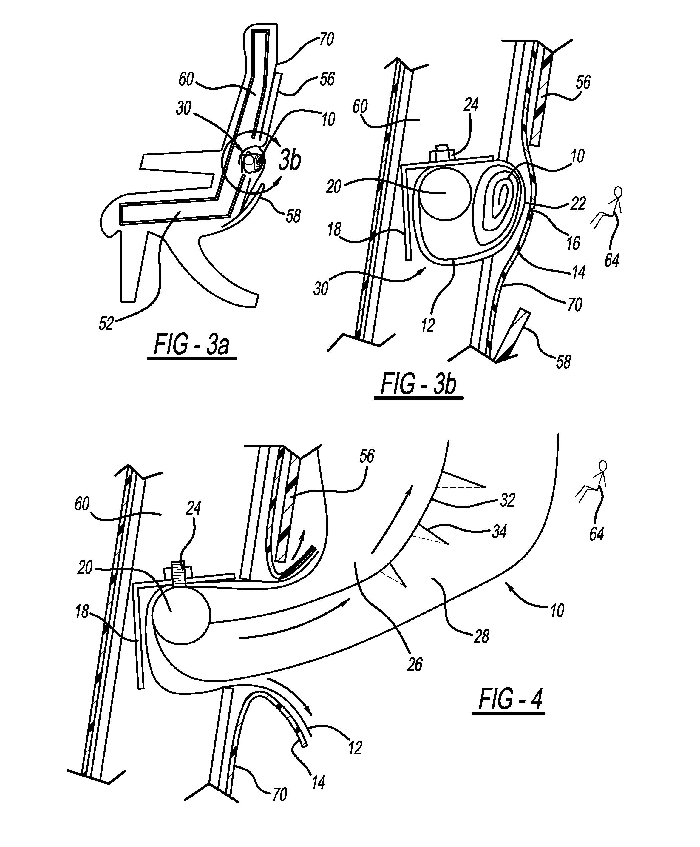 Airbag arrangement for seats arranged in tandem