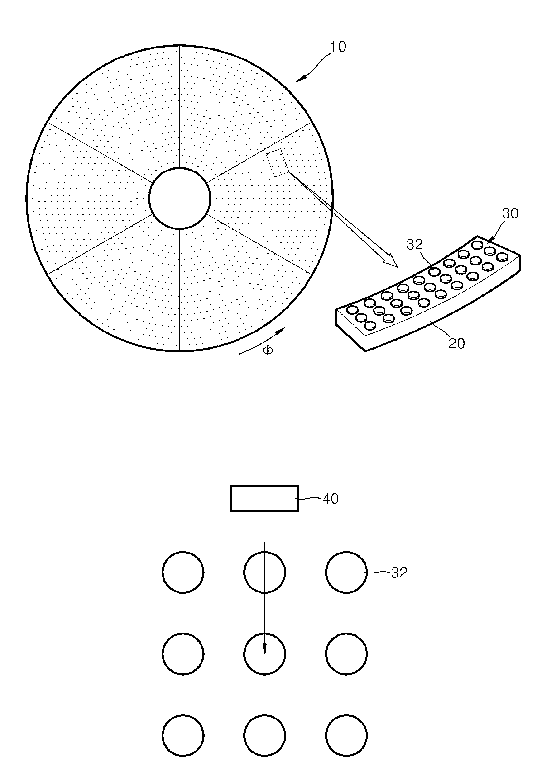 Bit patterned medium, reading head for reading data recorded on bit patterned medium, and hard disk drive for recording/reading data on/from bit patterned medium