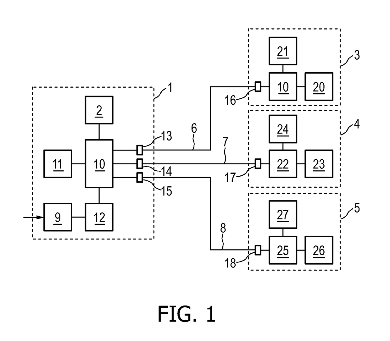 Apparatus for powering an electrical consumer via a data connection