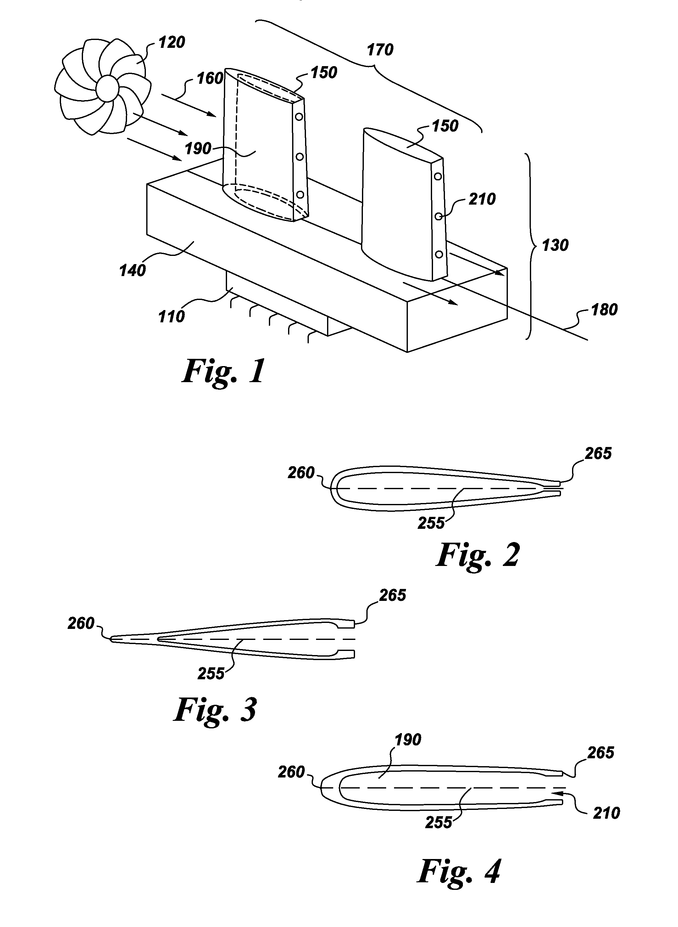 Shaped heat sinks to optimize flow