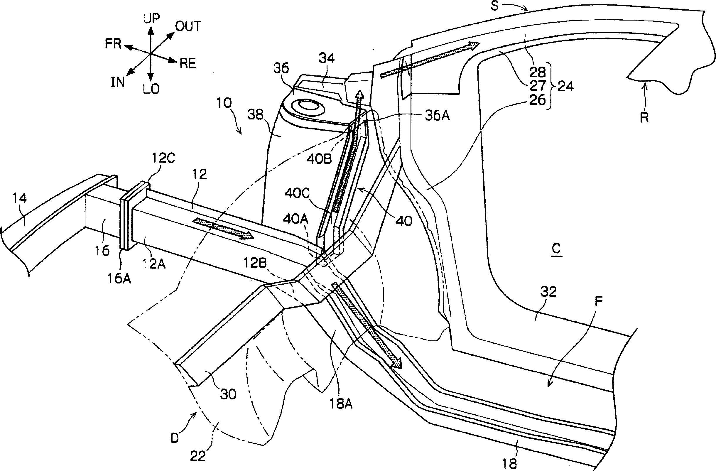 Vehicle body foreside structure