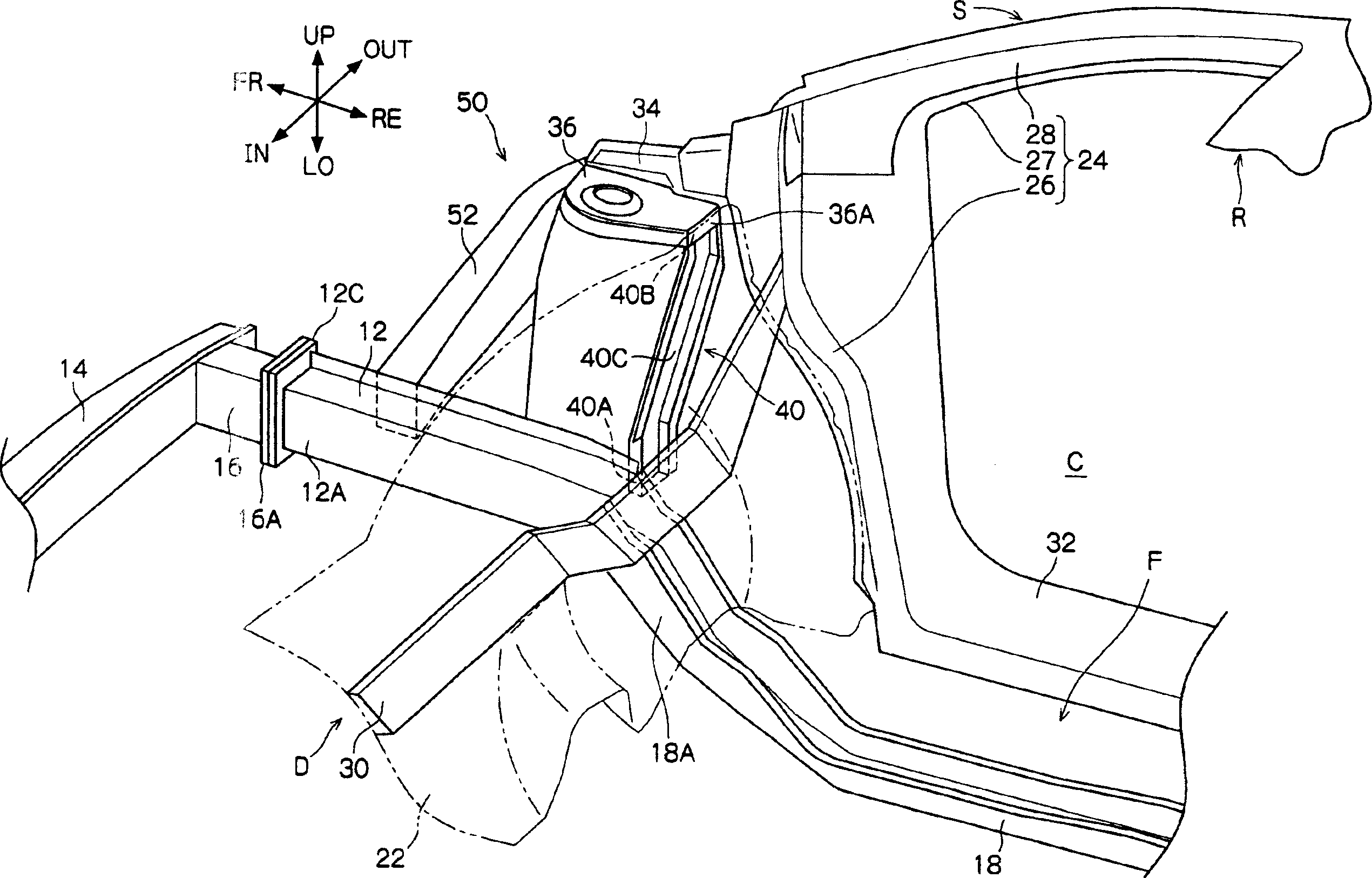 Vehicle body foreside structure