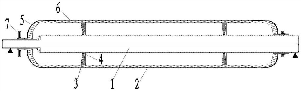 Large composite material winding body core mold device