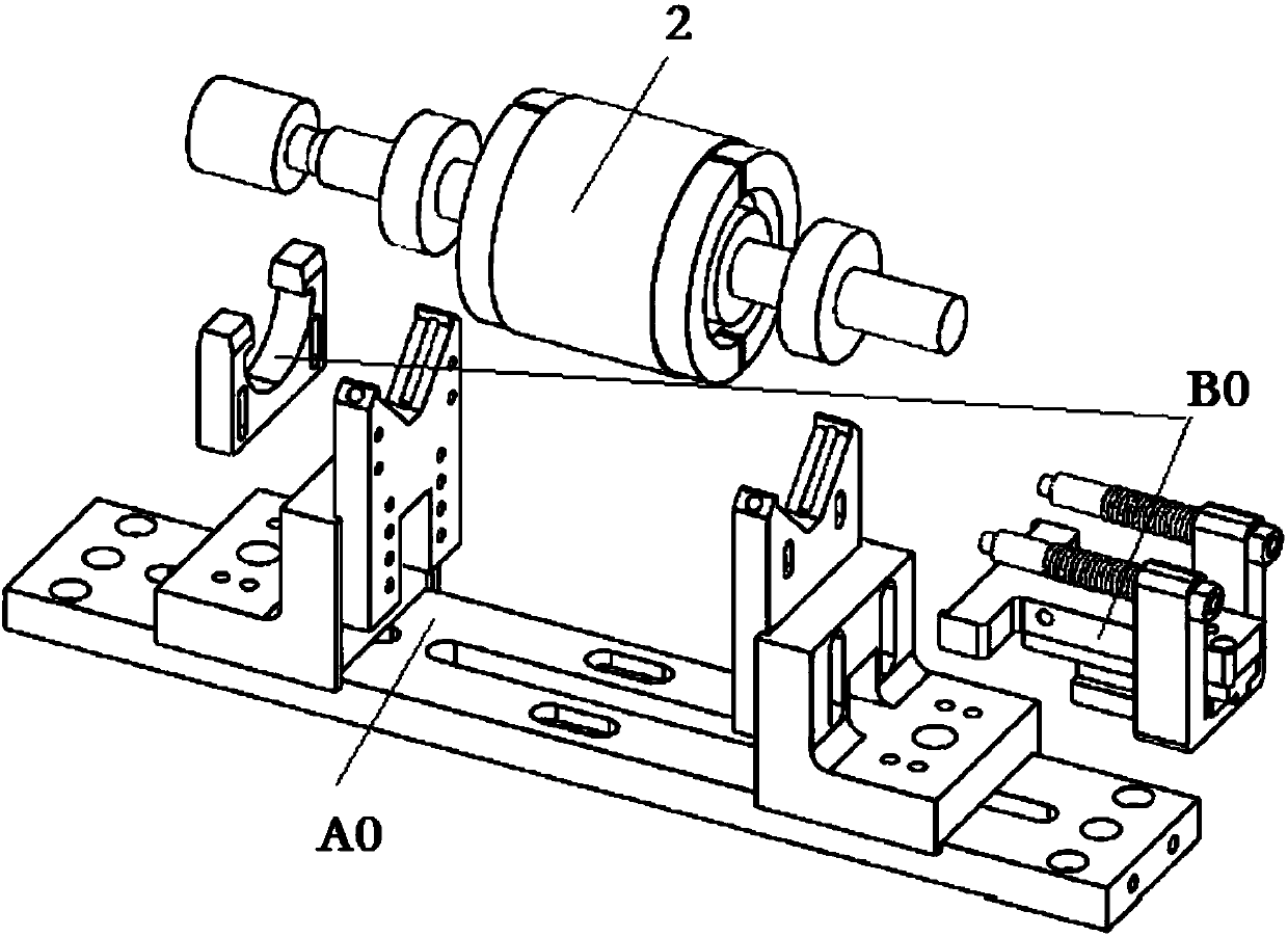 Install the radial support and axial preload structure of bearing motor rotor dynamic balance measurement