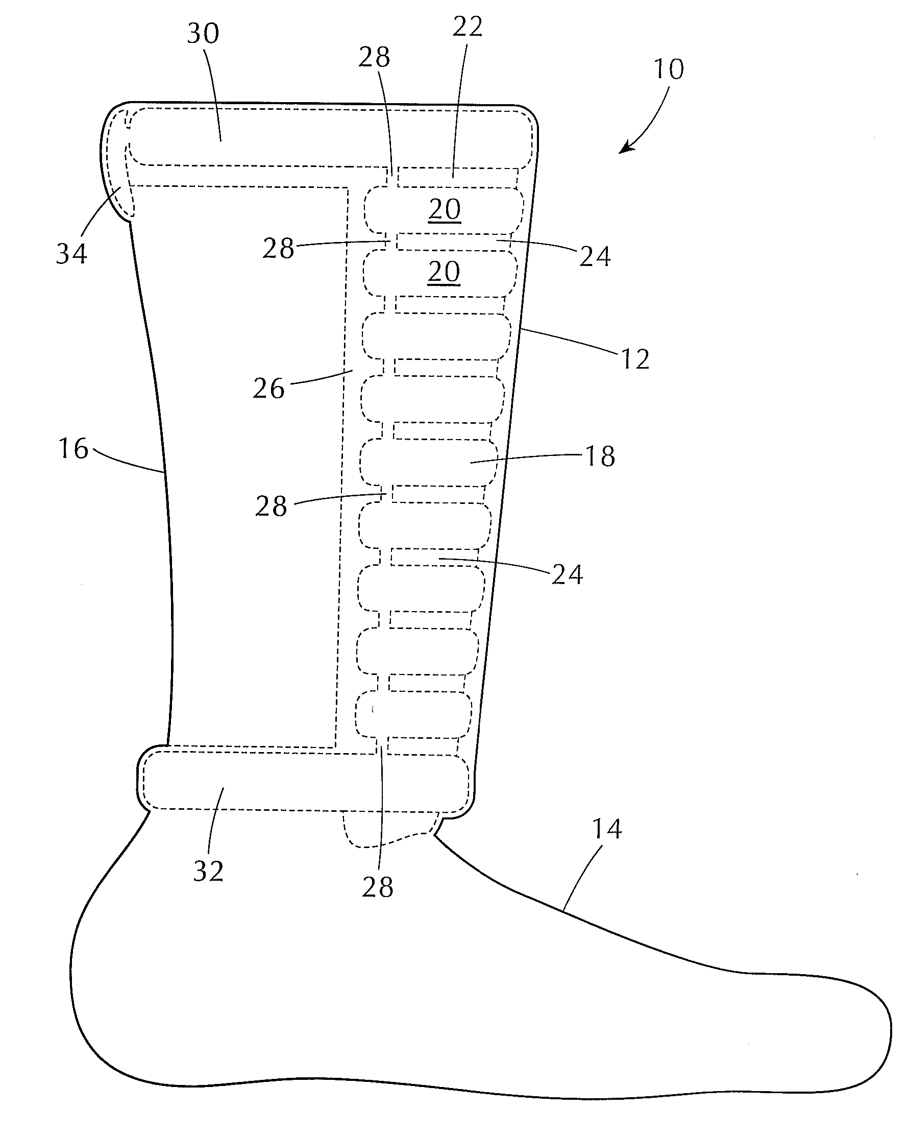 Sport sock with integral shin guard