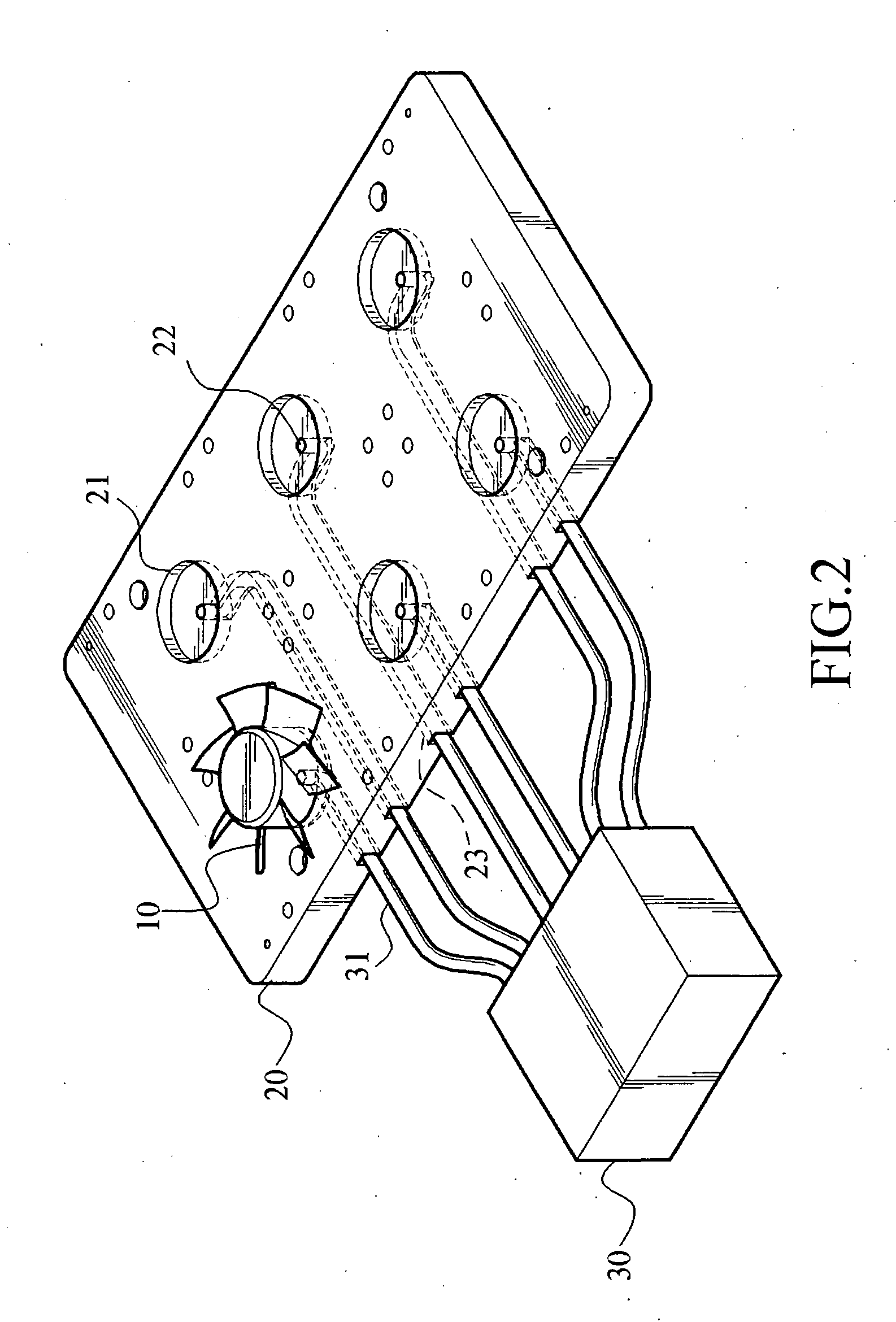 Vacuum adsorbing apparatus for fan positioning