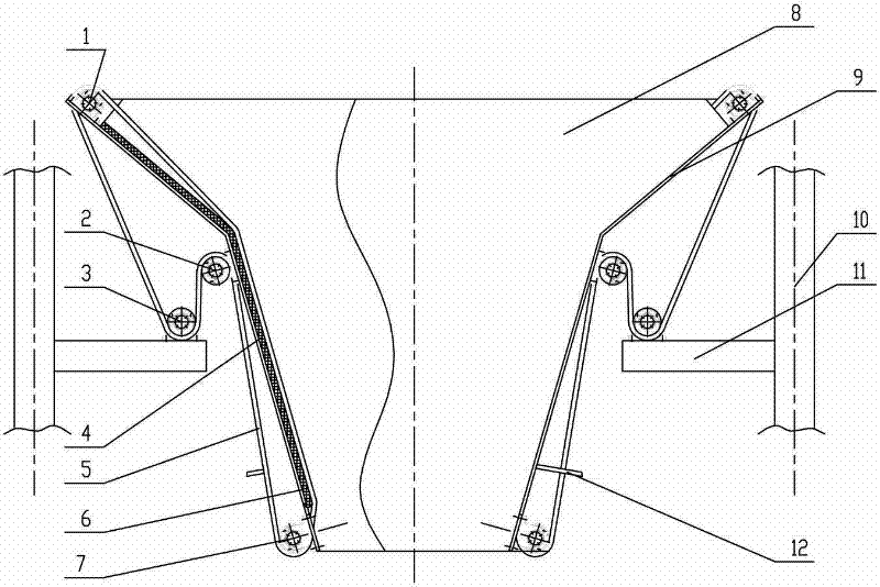 Anti-sticking material bulk cargo storage bin