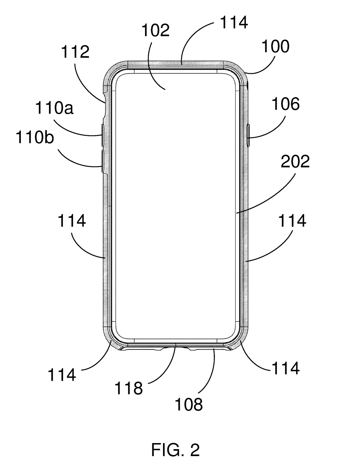 Mobile phone case with enhanced grip area and reduced grip area