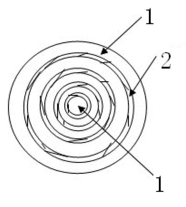 Contact with function of controlling directional extension movement of vacuum arc