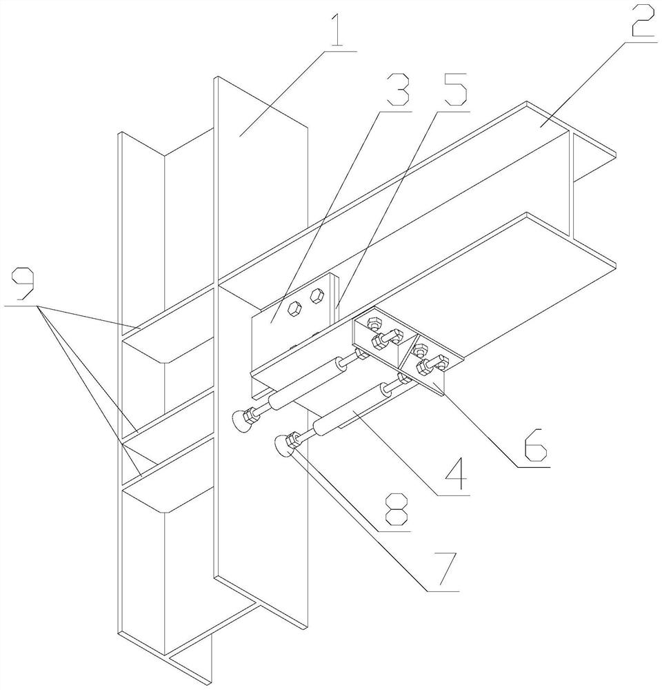 A prefabricated friction metal double energy dissipation shock-absorbing steel frame beam-column joint