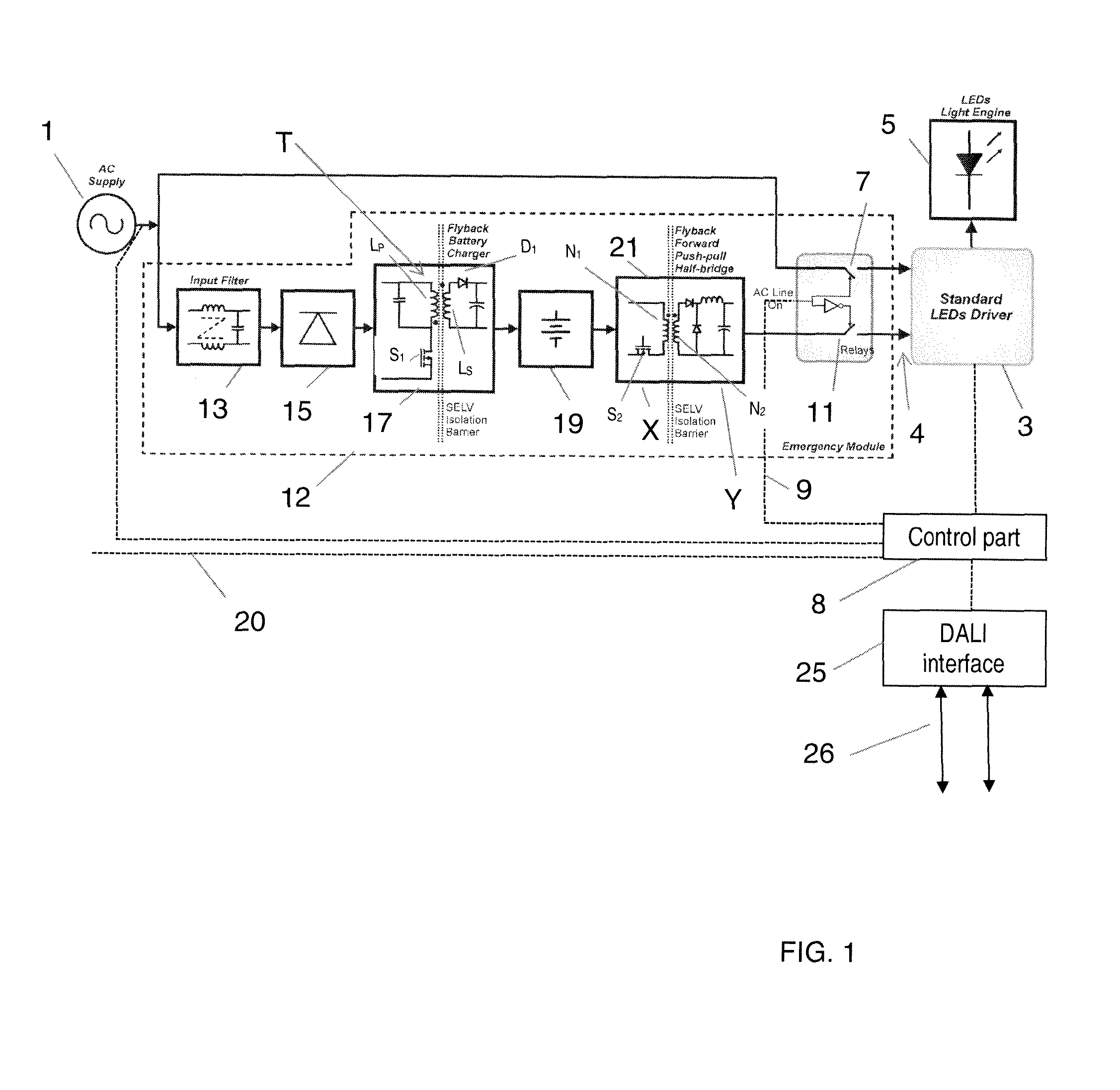 Lamp unit power supply system