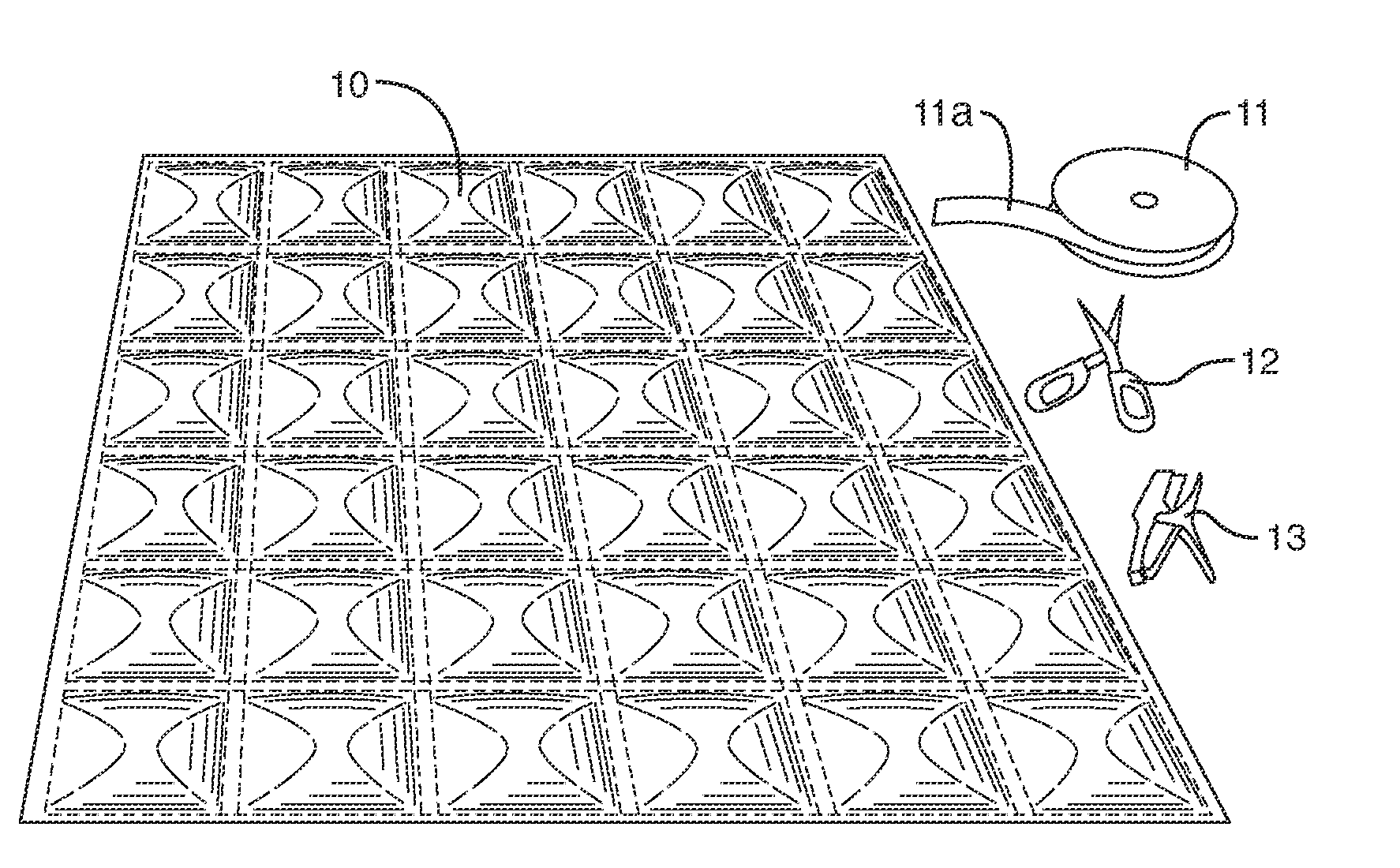 Low permeance segmented insulative device and related kit