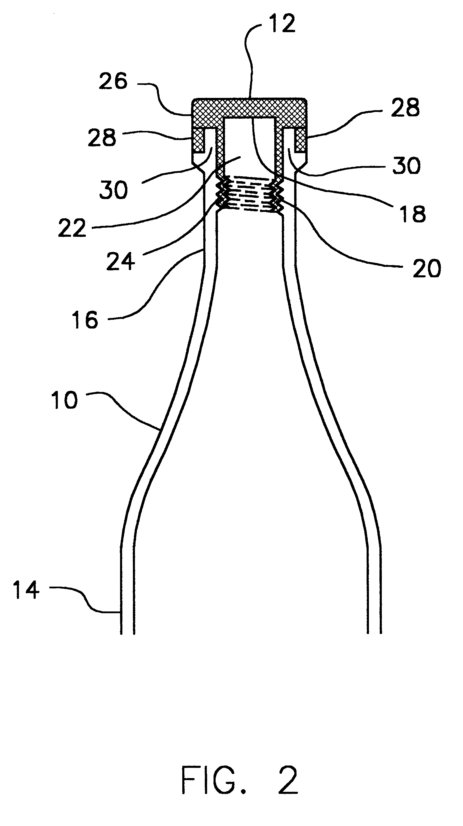 Flange screw closure and bottle with insert having threads