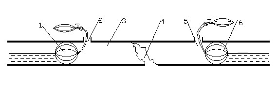 Under-water leakage blocking and repairing method of exterior line pipeline