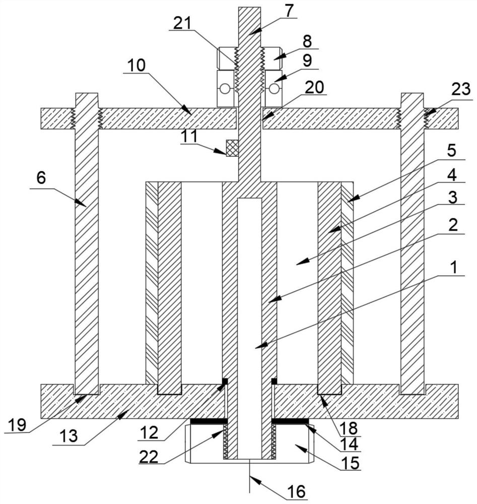 Device and method for testing integrity of cement sheath under simulated prestress effect