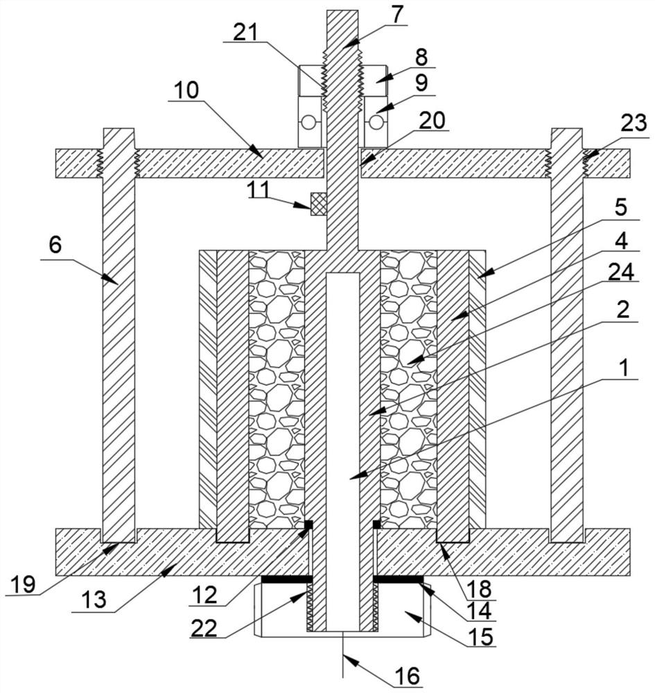 Device and method for testing integrity of cement sheath under simulated prestress effect