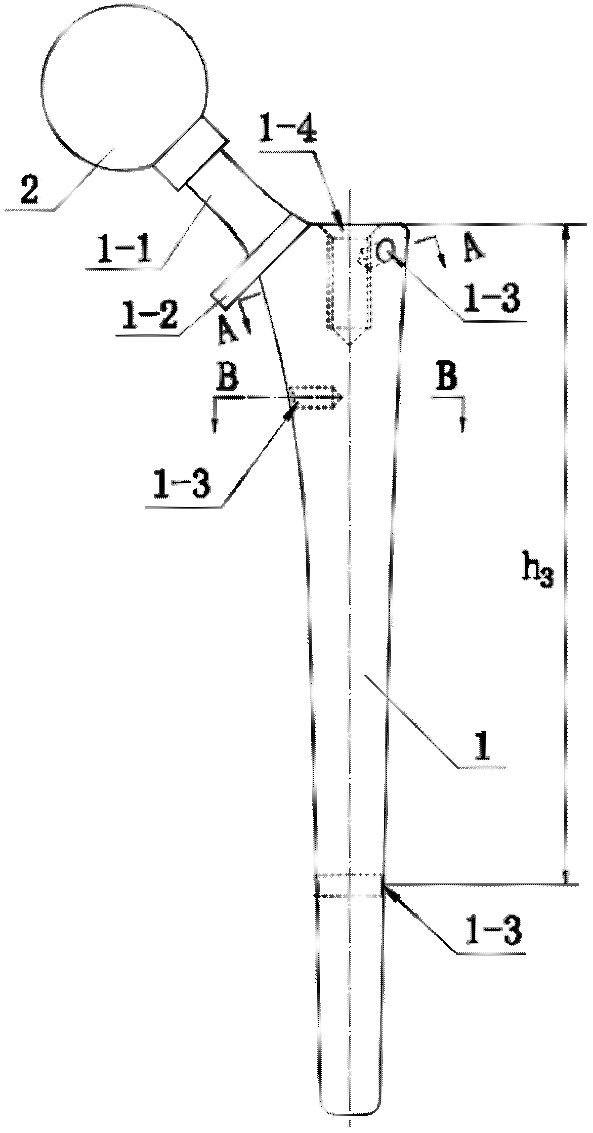 Artificial femoral stem for fracture surgery around hip joint prosthesis